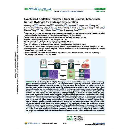 3D-Printed Photocurable  Natural Hydrogel for Cartilage Regeneration 2018-09-29(2)