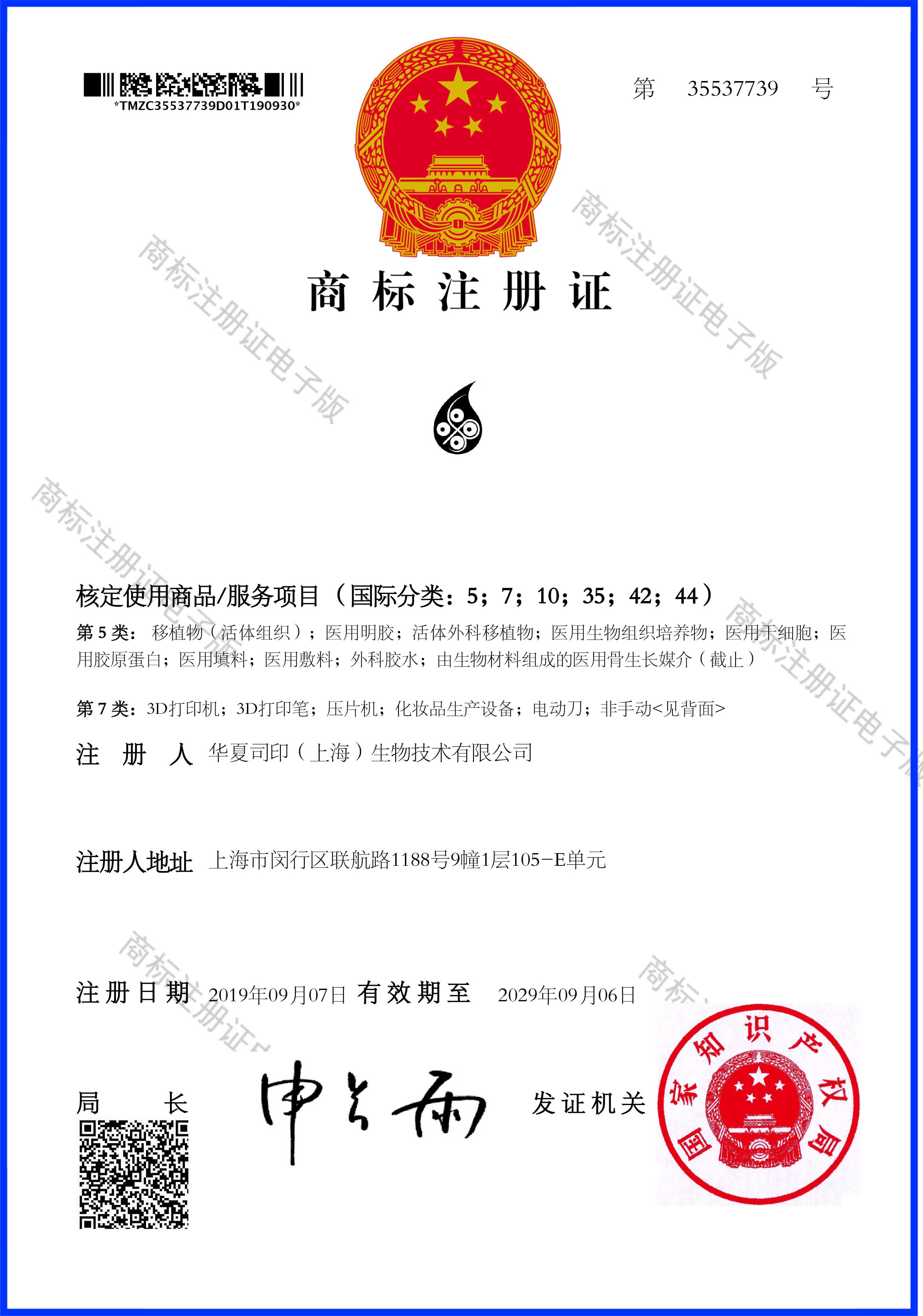 LOGO trademark certificate